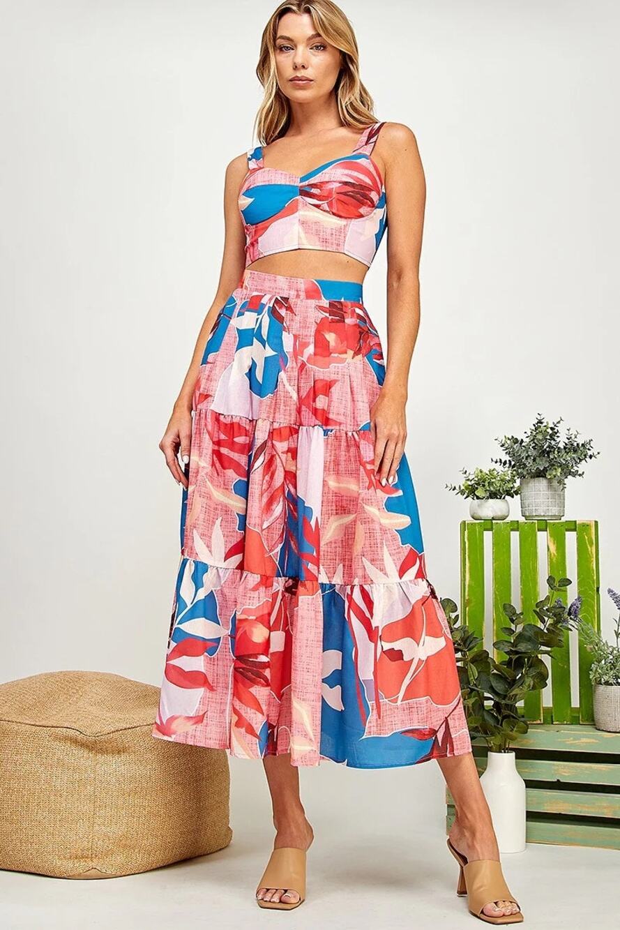 Dress Up Tropical‎ Floral two-piece set NWT size small